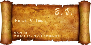 Burai Vilmos névjegykártya